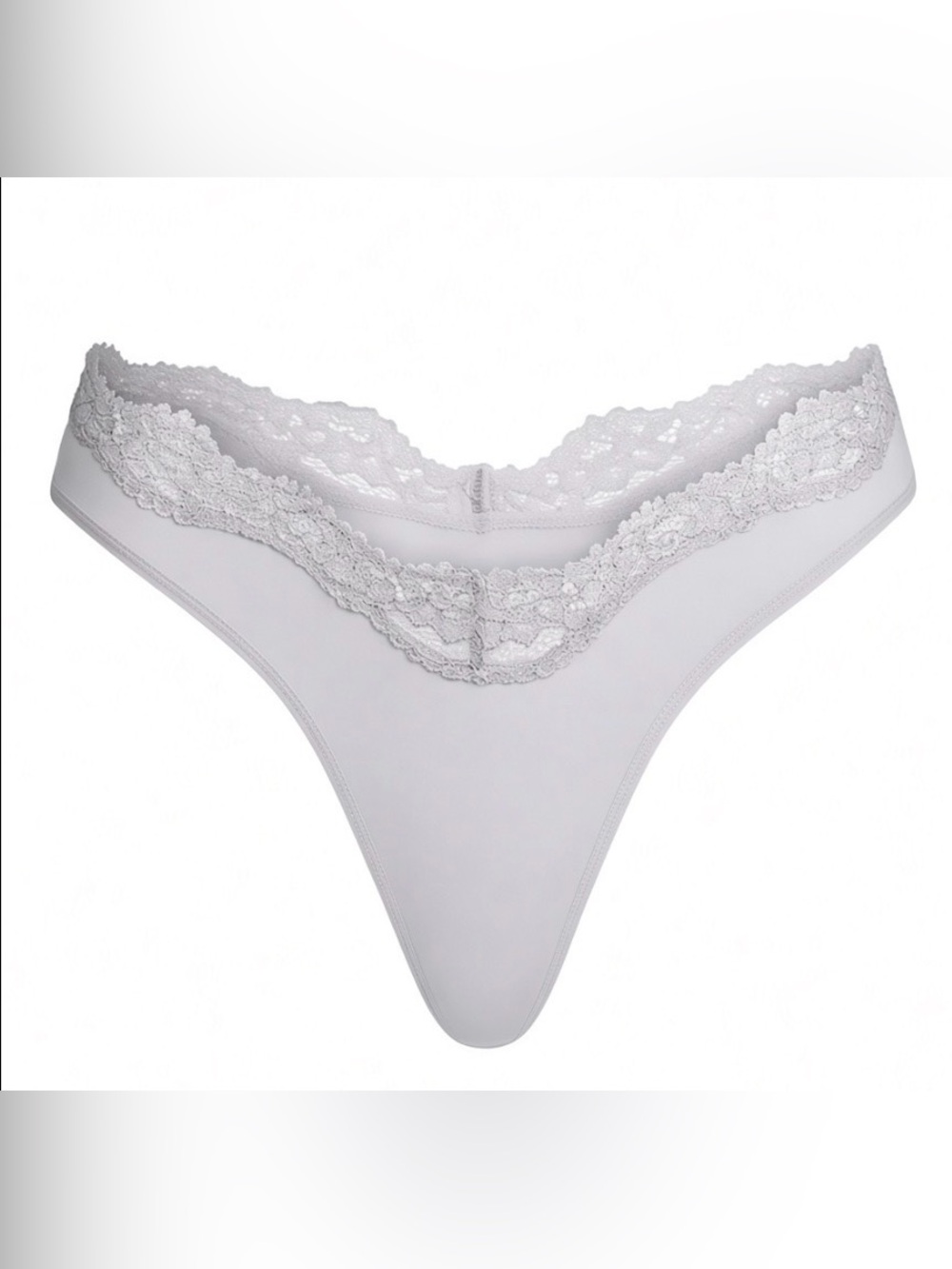 SKIMS Fits Everybody Lace Dipped Thong | Mist Periwinkle Foil Multi | L | NWOT